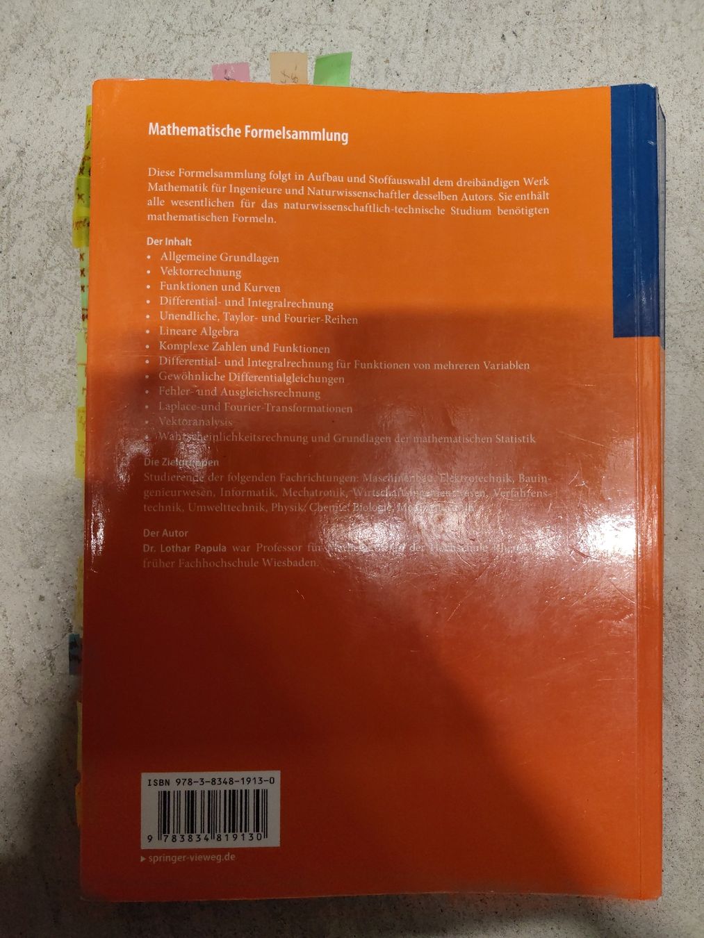 Libri: Mathematische Formelsammlung 11. Auflage von Lothar Papula – Usato da Kriens venduto da Carvid 1