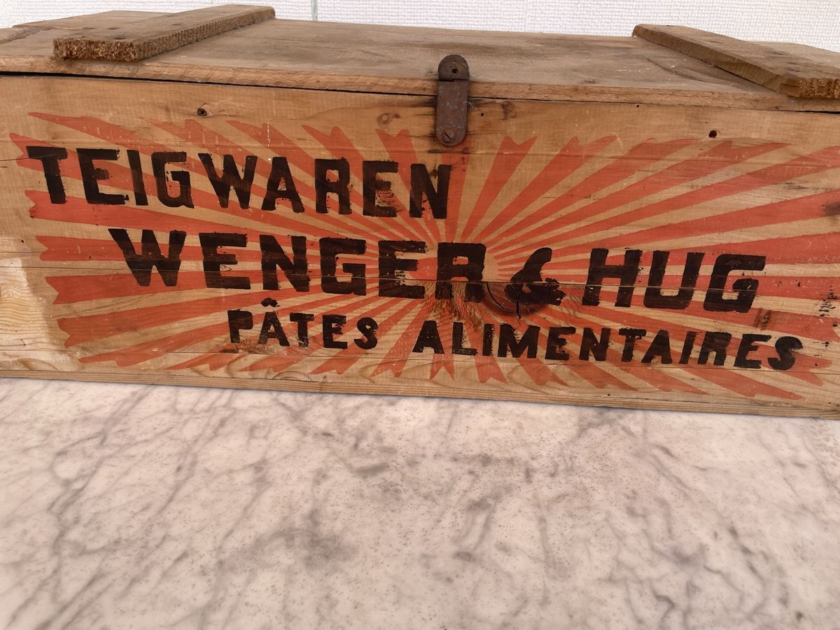 Casse di trasporto: Vintage Holzkiste "Teigwaren Wenger & Hug" – Usato da Basel venduto da Gundeli-25 1