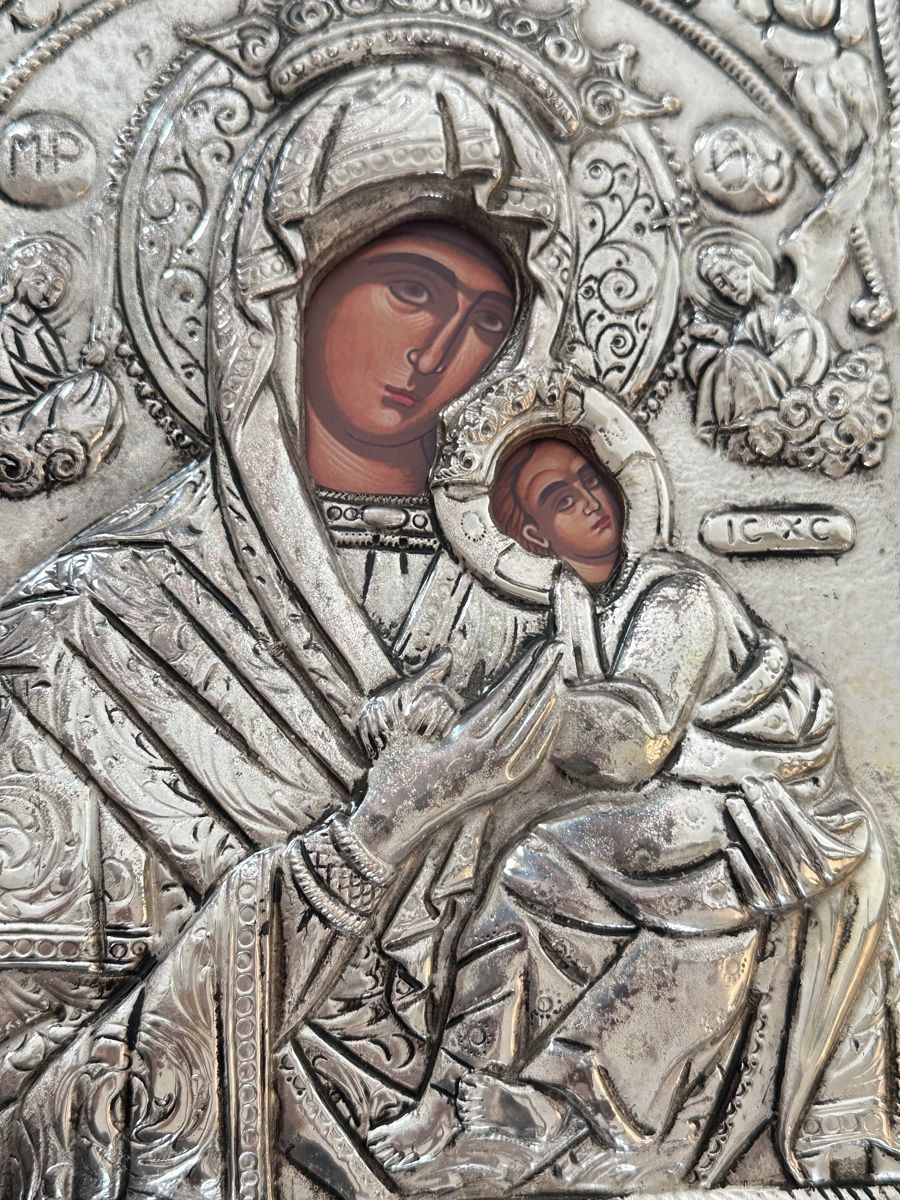 Dipinti: Silber Ikone Madonna mit Kind – Nuovo (secondo la descrizione) da Nebikon venduto da Vanessa2003 4