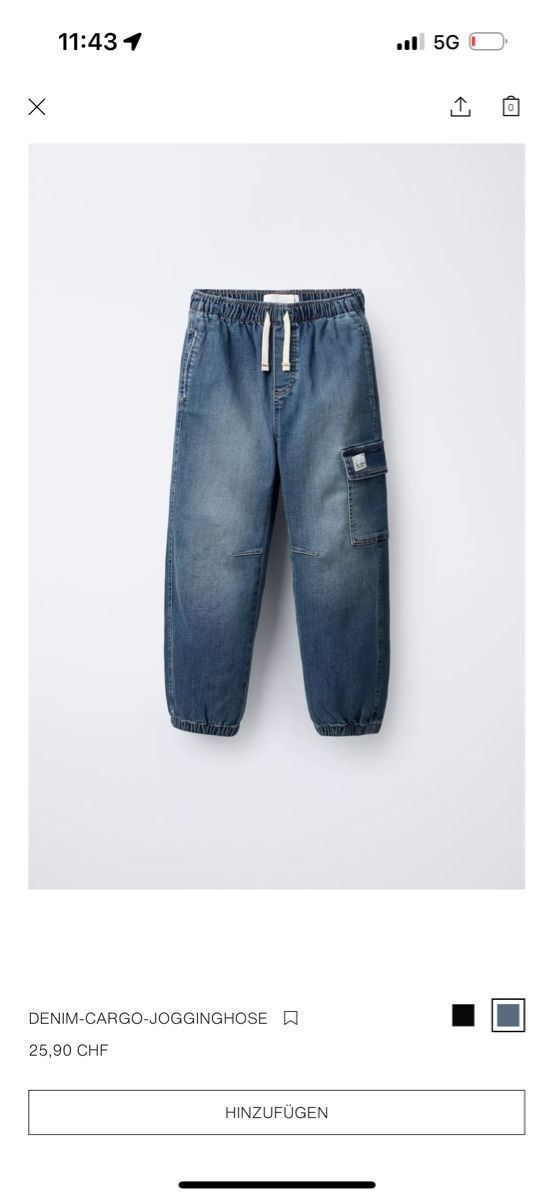 Hosen: Coole Zara Jeans-Hose mit Cargo-Tasche, Neu – Neu (gemäss Beschreibung) aus Flims Dorf von Specials