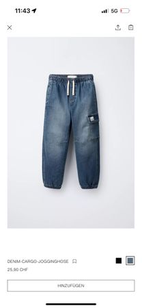 Coole Zara Jeans-Hose mit Cargo-Tasche, Neu