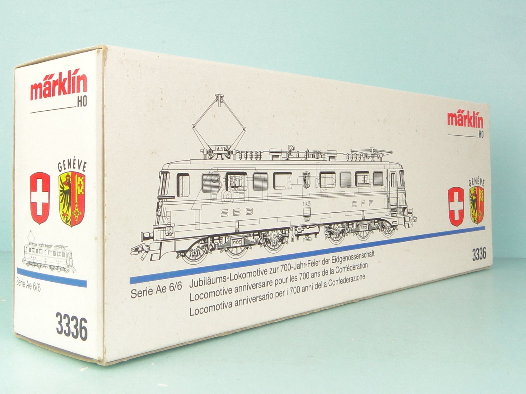 Märklin Modellini di ferrovie: Märklin leerer Karton 3336 SBB Ae 6/6 – Usato da Bülach venduto da cann11 1