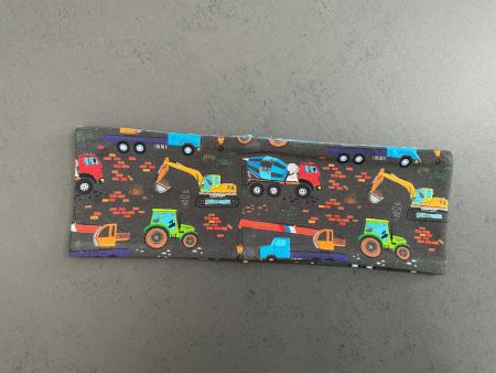 NEUES Stirnband, Baufahrzeuge/Dreiecke (zweiseitig)