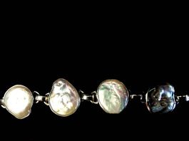 Bracelet artisanal argent 925 une rangée & perles nacrés