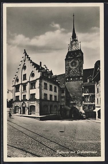 Cartoline postali: AK Luzern, Zytturm mit Grabenstrasse – Usato da Berlin venduto da bartko-reher