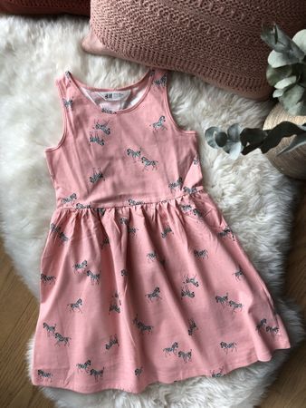 Kleid Grösse 128 Rosa mit Zebra-Muster *NEU mit Etikett
