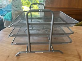 Schreibtisch Organizer Metall 3 Ablagefächer neu