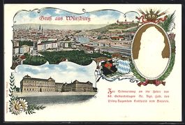 Würzburg, Totalansicht, Prinzregent Lui