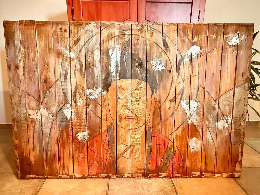 Poster & Bilder: Bild Buddha auf Holz – Gebraucht aus Faoug von hkxyz01