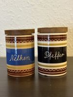 Vintage Gewürzgläser Set, handgemacht & handbemalt