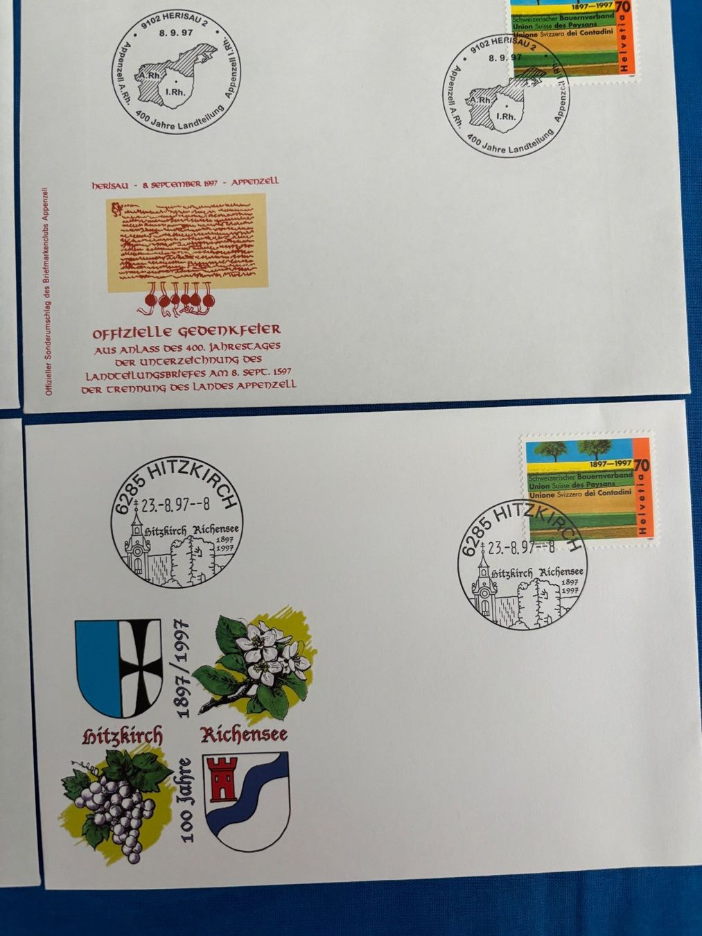 Tutti i francobolli: 1997  Sechs verschiedene Ersttagsbriefe – Usato da Horw venduto da Luki49 4