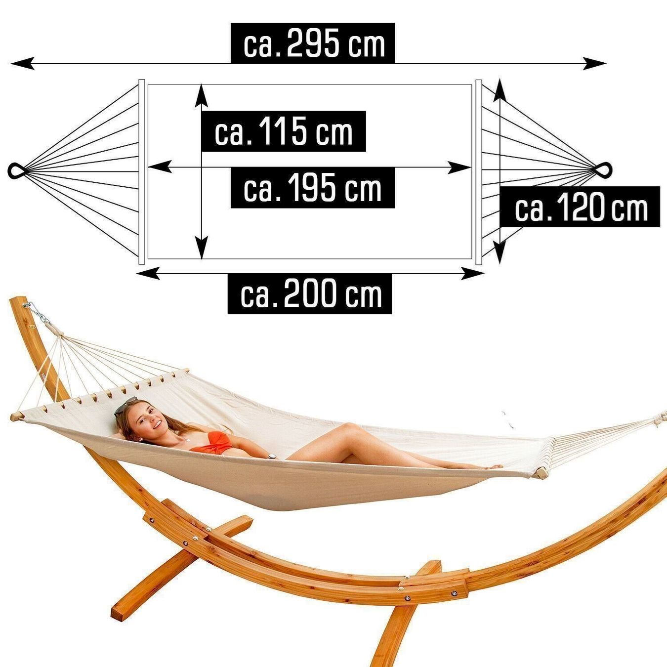 Hamac: Amanka Hängematte XXL mit Gestell Holz – Neuf avec emballage d'origine à Bottighofen par zaap 5