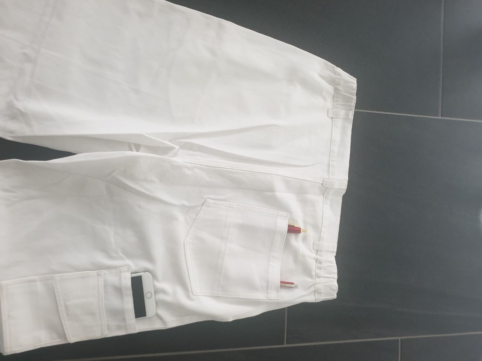 Pantaloni: Malerhose Gr 46 Weiss 100% Baumwolle – Nuovo (secondo la descrizione) da Bischofszell venduto da badza72 1