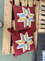 Gemütliches Kissen-Set, Rot mit Stern, Herbstdeko, Neu!