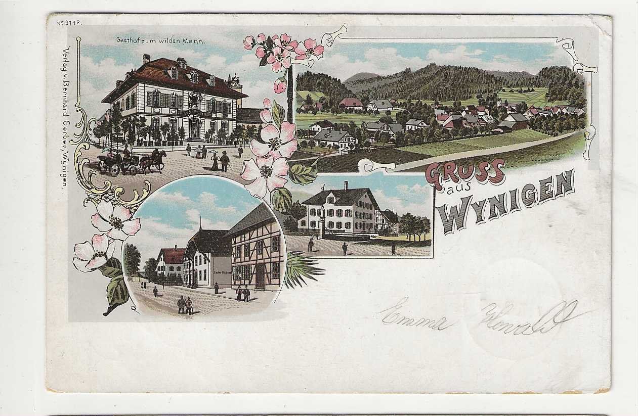 Cartoline postali: Wynigen, Litho, 1902 – Usato da Spiez venduto da Niesen20