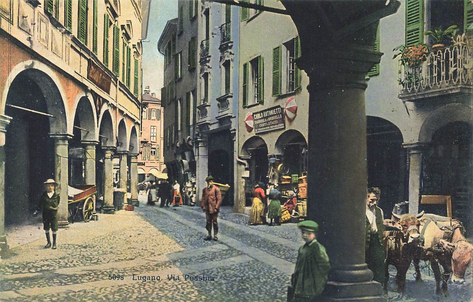Cartoline postali: Lugano via pessina – Usato da Biasca venduto da Blenio71