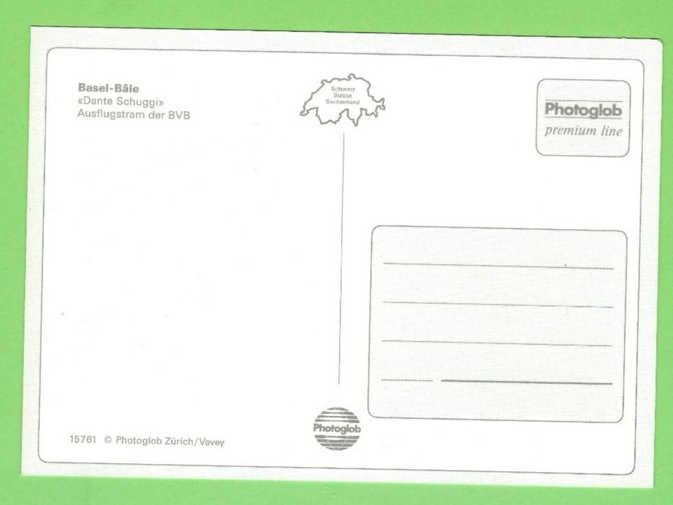 Cartoline postali: Basel "Dante Schuggi" Ausflugstram der BVB – Usato da Zürich venduto da t24_de 1