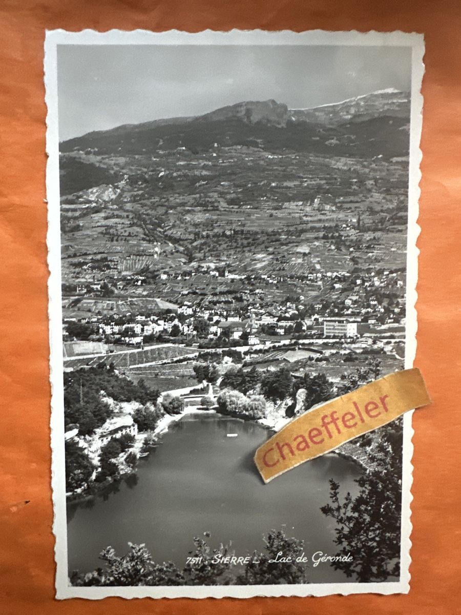 Cartoline postali: 1959 Sierre, Lac de Géronde, Wallis! – Usato da Zürich venduto da Chaeffeler