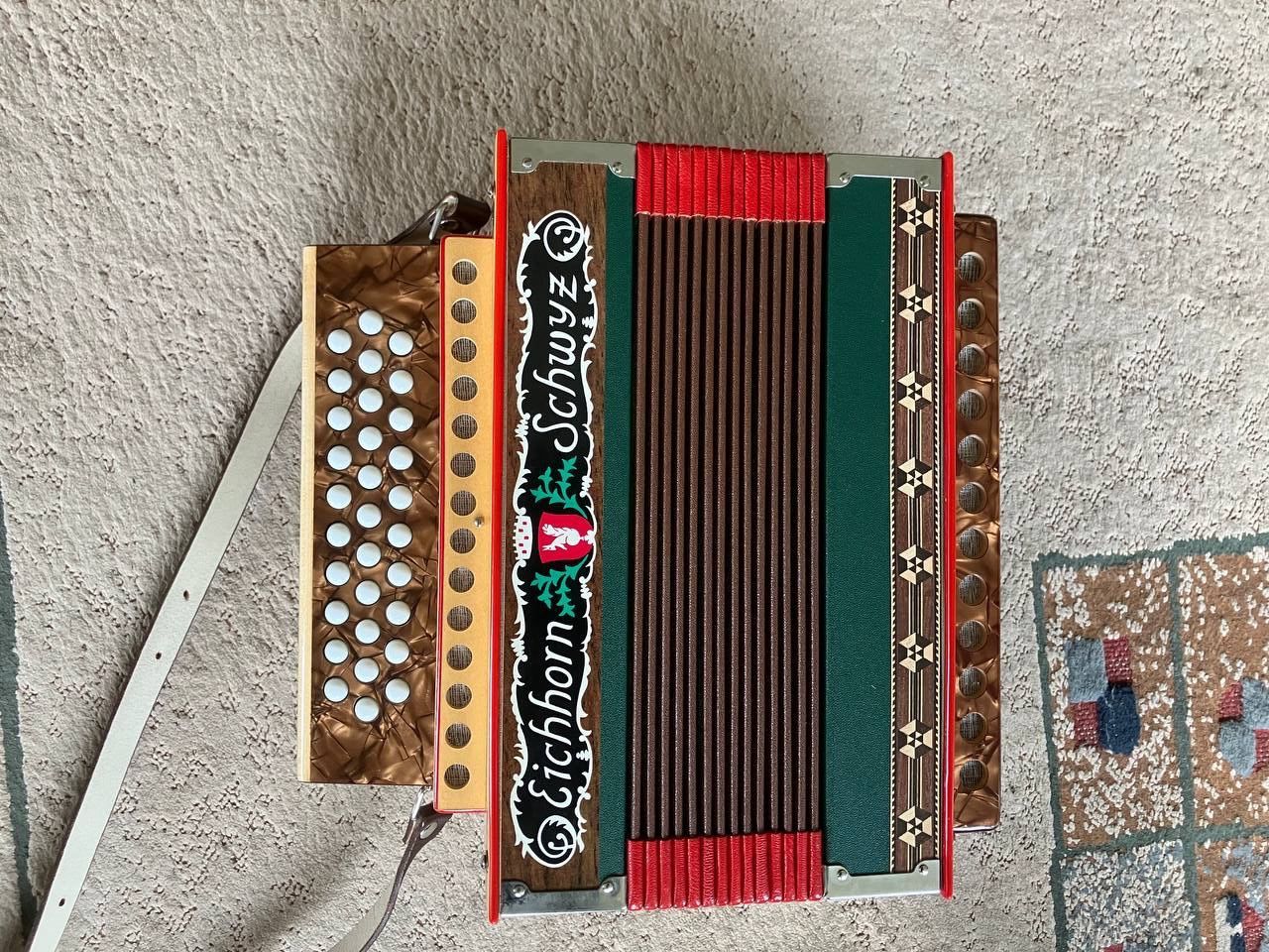 Eichhorn Strumenti musicali: Schwyzerörgeli Eichhorn Tonart C. 3-chörig 18 Bässe – Usato da Schiers venduto da Josta72
