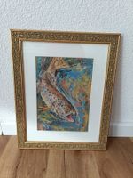 Fritz Hug Lithographie "Bachforelle" – Gerahmt & Signiert