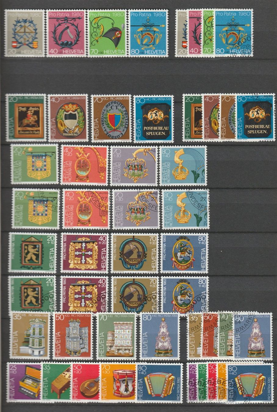Tutti i francobolli: Pro Patria 1980-85, postfrisch + ET – Nuovo (secondo la descrizione) da Baden venduto da Yoyo1