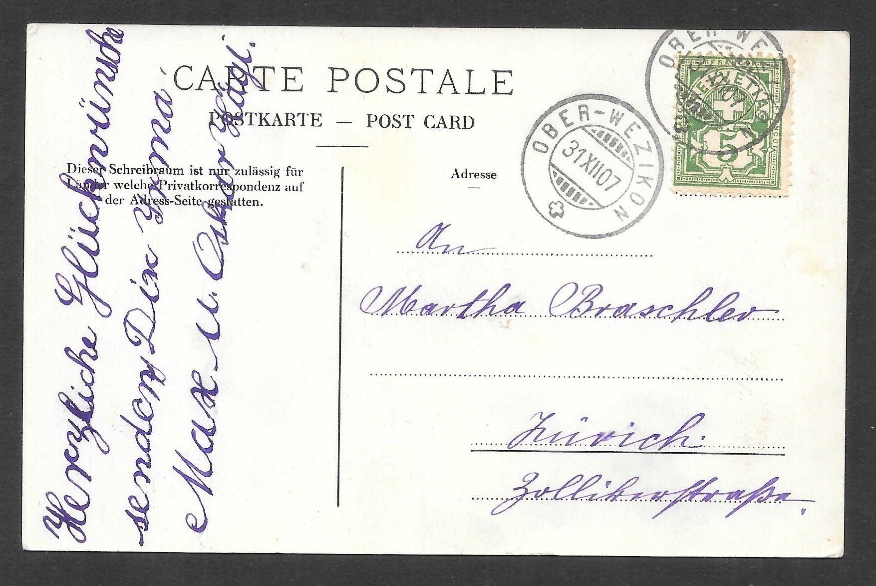 Cartoline postali: Wetzikon Robenhausen Stegen Tobelacker – Usato da Olten venduto da clotaldi 1