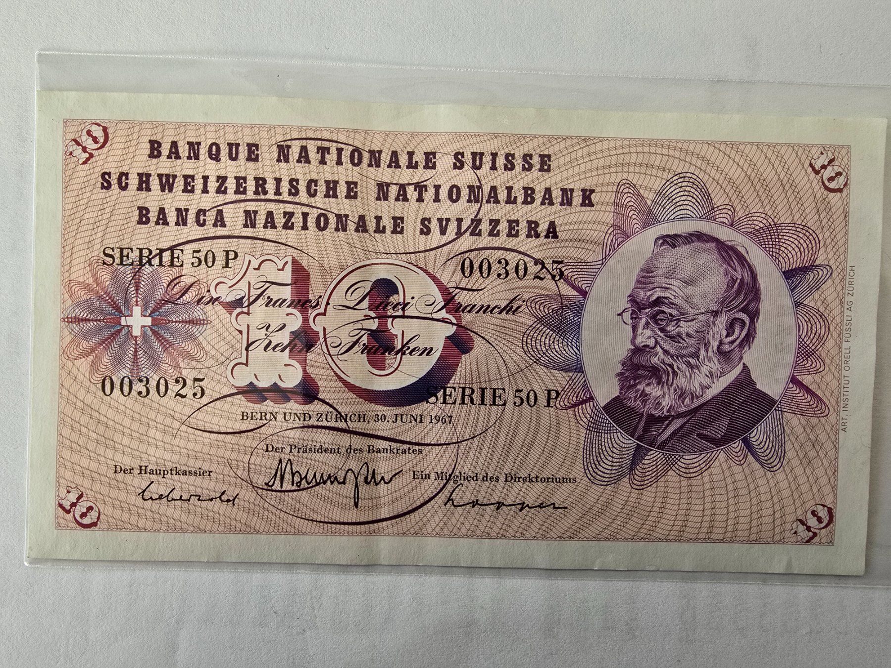 Banknoten: Billets de 10 francs, Série 50 P – Gebraucht aus Neuenhof von brasvarela