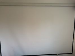 Projector Screen Manual Pull-Down Screen White Good Conditio