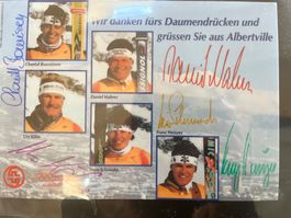 Gruss Karte aus Albertville der Schweizer Sporthilfe