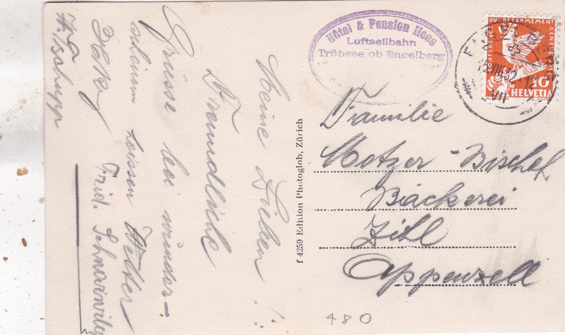 Cartoline postali: Titlisspitze 1932 – Usato da Herisau venduto da Lisegrat2008 1