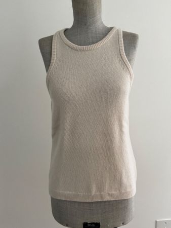 H&M Kaschmir Top, Gr. M, ECRU