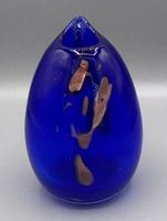 Paul Jörgensen Studioglas Vase Blau Kupfereinschlüsse 2001