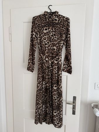 ZARA Leopard Print Shirt Dress – Belted – Size M – Elegant M