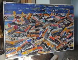 DÄNIKER - Gemälde Collage auf Leinwand  210.- statt 8400.-