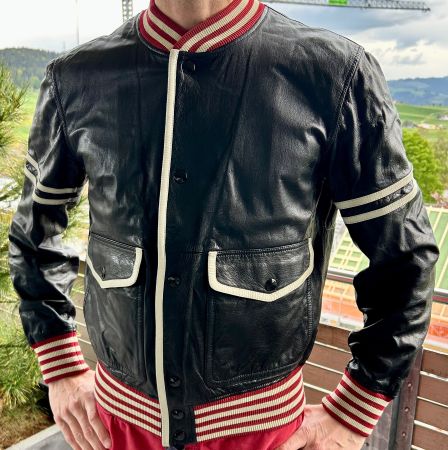 Original GUCCI Leder-Bomberjacke Vintage – Top Zustand