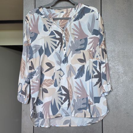 🐸 NILE BLUSE M? AUS LYOCEL BLÄTTER MOTIV TOP ZUSTAND