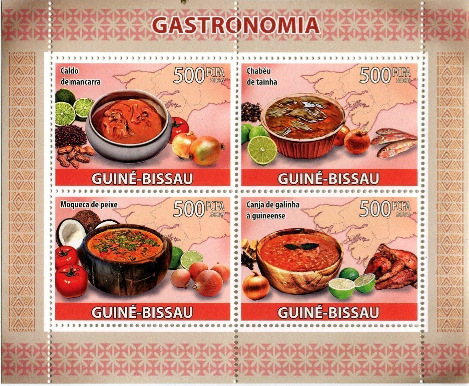 Alle Briefmarken: Block "Gastronomie". Guinea-Bissau. – Neu und originalverpackt aus Basel von Butsch5