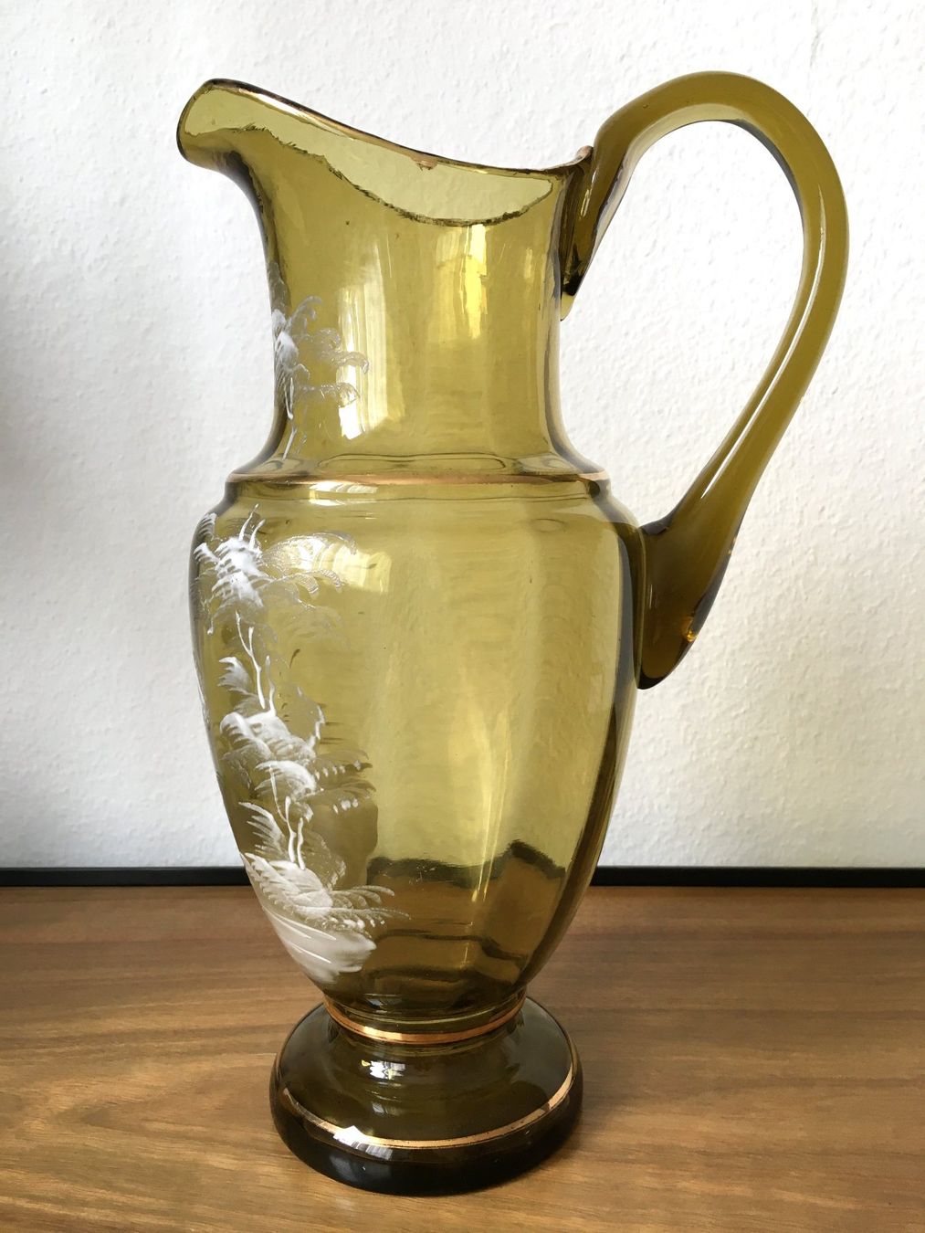 Carafes: ANTIKE GROSSE GLASKARAFFE mit SCHNEEMALEREI – D'occasion à Luzern par Immergern