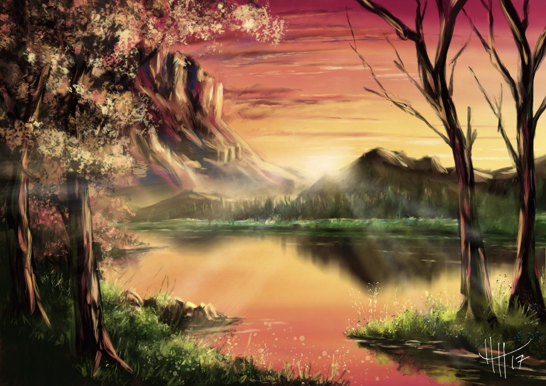 Poster & Bilder: Kunstdruck A2 "Sunset" – Neu und originalverpackt aus Basel von HNDidn