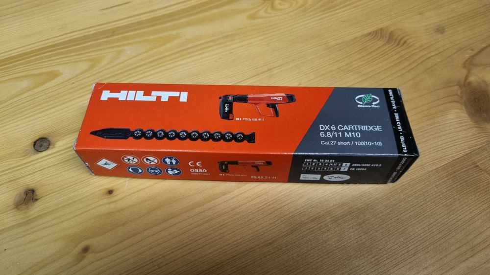 Hilti DX Kartusche Kaliber 6.8/18 M In Rot/gelb – Originalverpackt, NEU, Für Hilti DX 76 / DX 750 Systeme