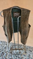 Gilet in pelle marrone chiara, marca FIRST, tg. XL