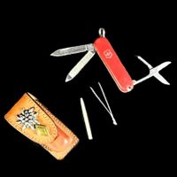 🔪 Vintage Victorinox Taschenmesser mit Leder-Etui 🌿