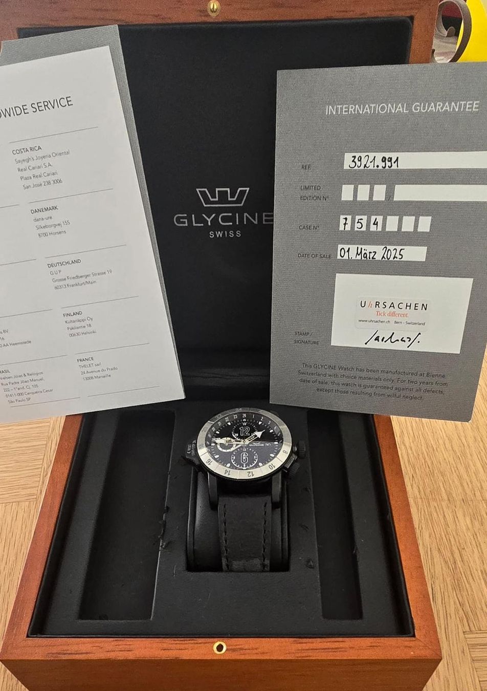 Glycine Orologi: NEU GLYCINE AUTOMATIC CHRONOGRAPH FULL SET GARANTIE – Nuovo e nell'imballaggio originale da Neftenbach venduto da Taschen-Uhren