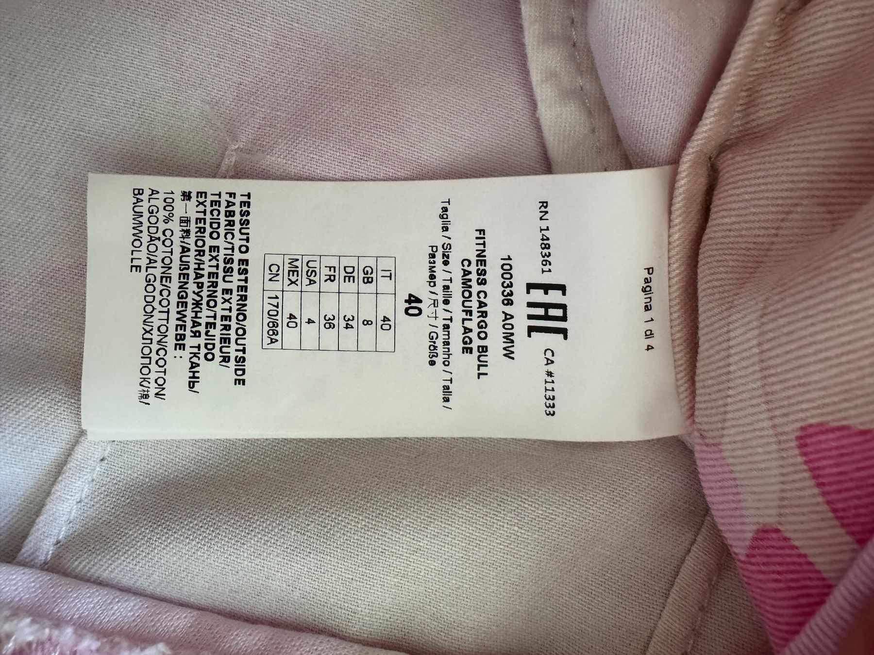 Pinko Pantaloni: Pinko, Cargo Hose, pink Camouflage – Nuovo (secondo la descrizione) da Uster venduto da bfl_qh6j 3