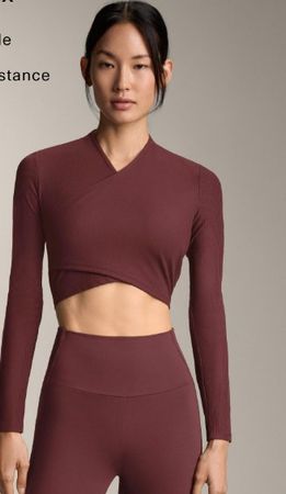 Oysho crosover sports top long sleeve (36) S