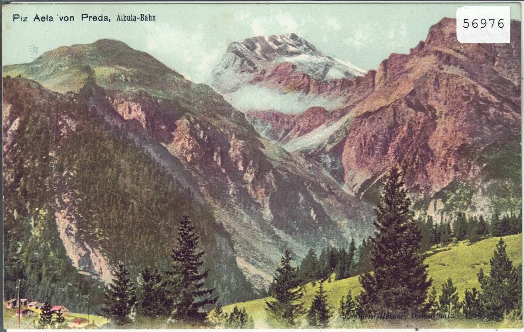 Cartoline postali: Piz Aela von Preda - Albula-Bahn - Litho – Usato da Ettingen venduto da Kartenplanet