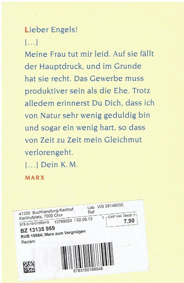 Livres: MARX zum Vergnügen – D'occasion à Flims - Dorf par Stagediver 1