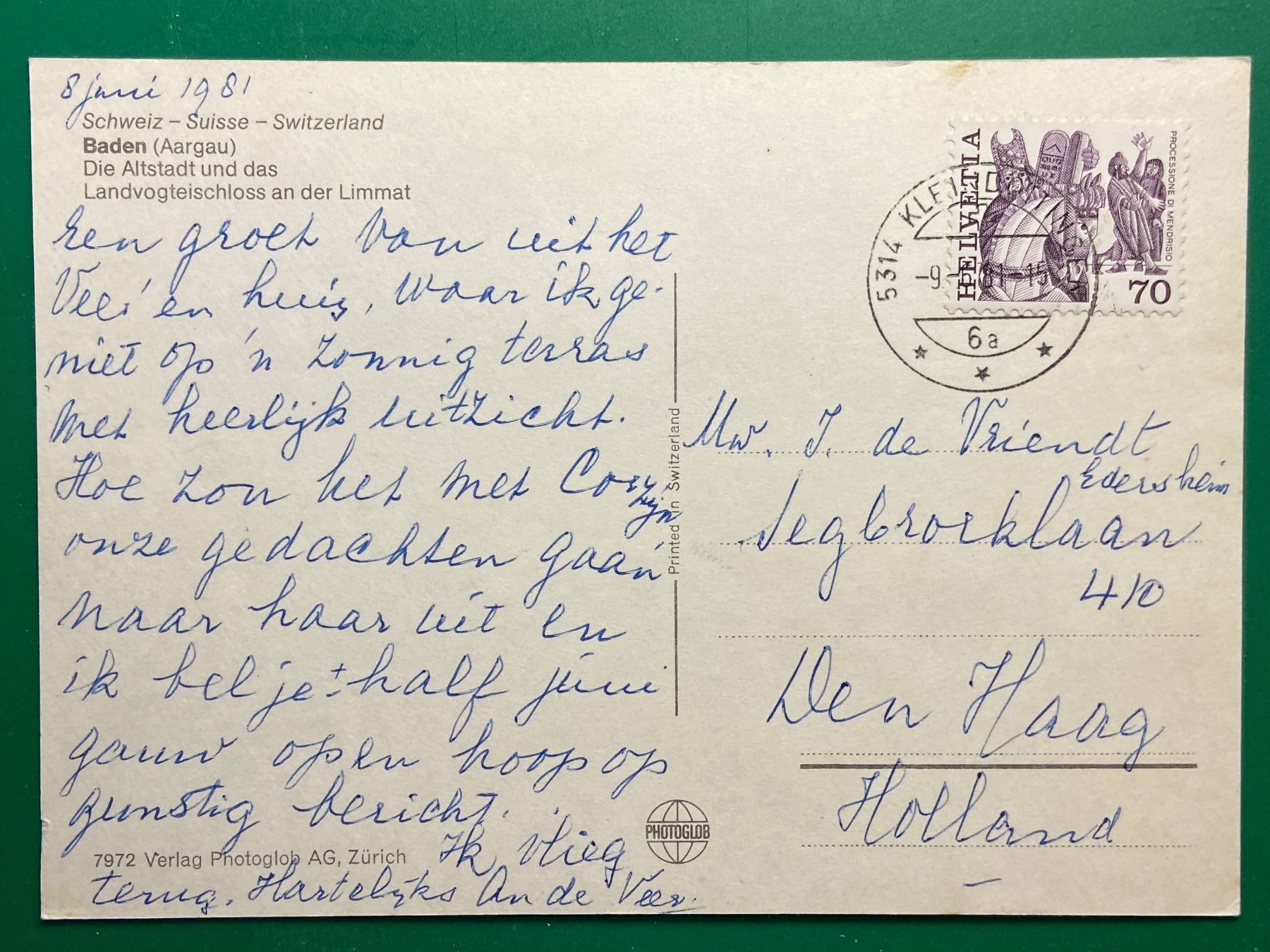 Cartoline postali: Baden, Altstadt – Usato da Steg VS venduto da _vinci_ 1