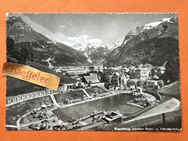 1955 Engelberg, alpines Sonn- und Schwimmbad.  