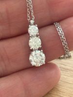 Luxus Elegante Zirkonia Kette Farbe : Silber weiss